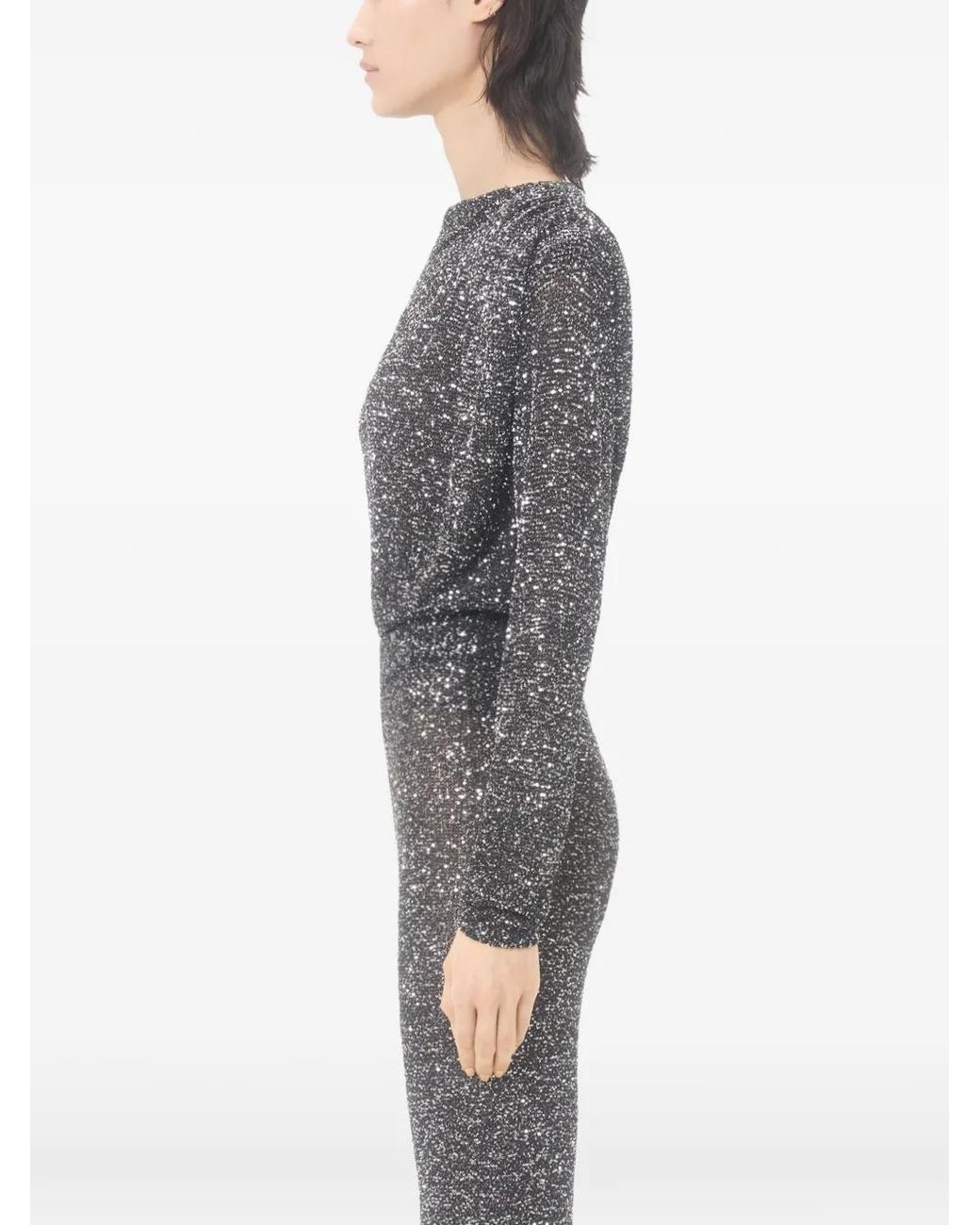 Valentino Garavani Gray Sequin Thread Jumper