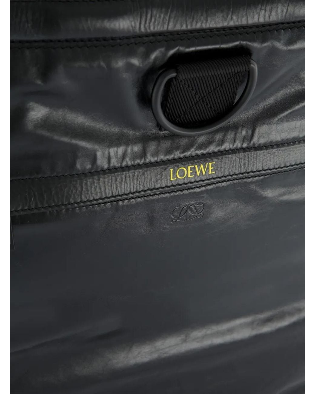 Loewe Black Squad Leather Backpack for men