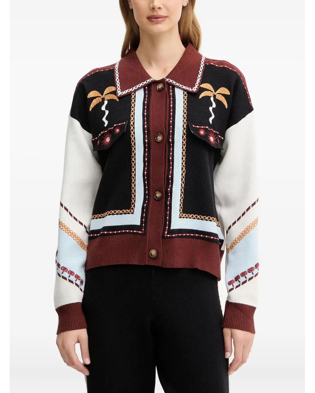 Never Fully Dressed Embroidered Pocket Cardigan in Black | Lyst