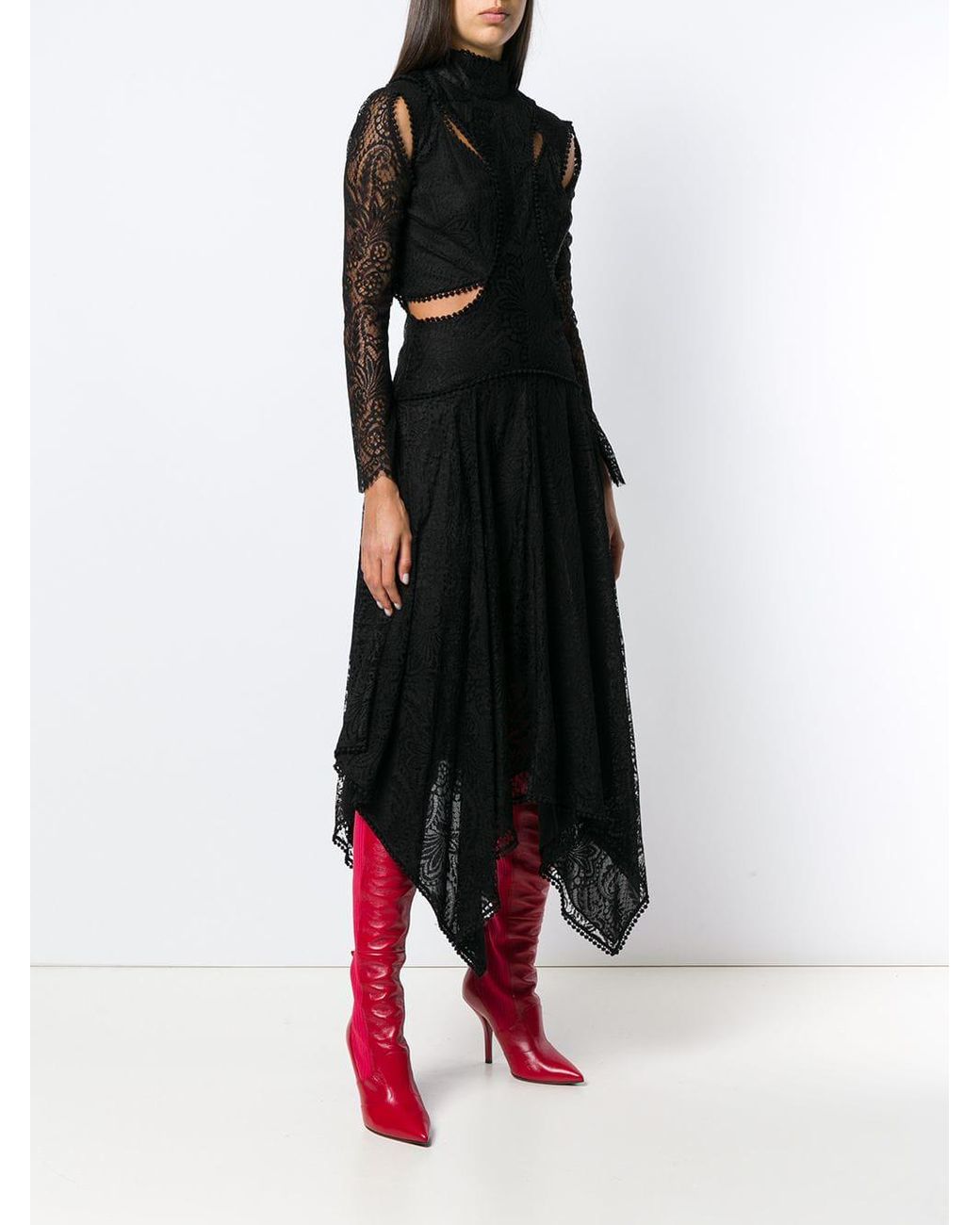 Alexander mcqueen black lace dress sale