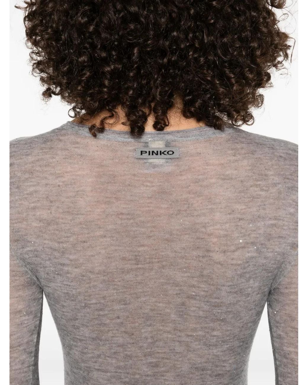 Pinko Gray Long-Sleeve T-Shirt