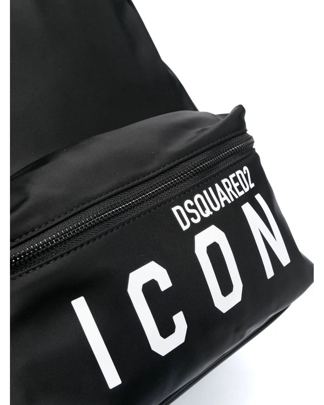 DSquared² Black Icon Logo Large Backpack for men
