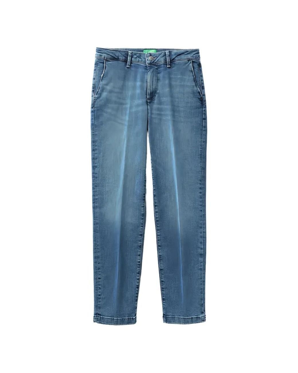 Benetton Blue Pressed-Crease Jeans
