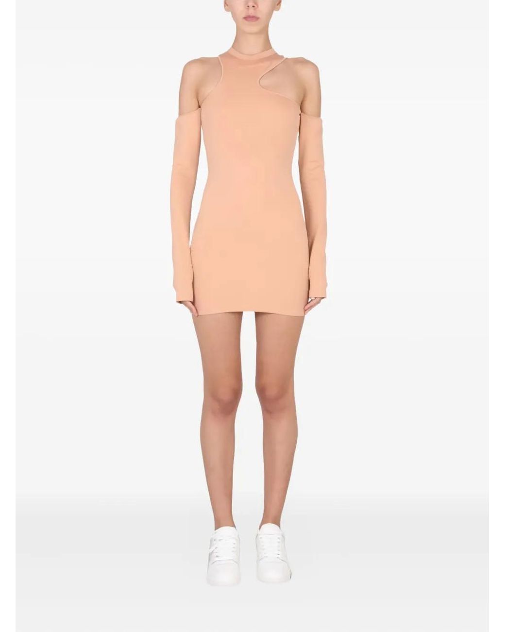 Off-White c/o Virgil Abloh Natural Long-Sleeve Mini Dress