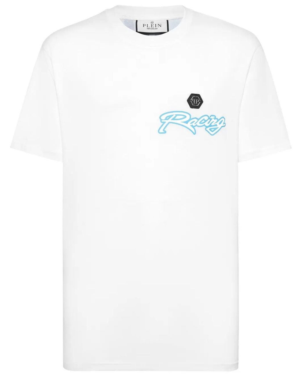 Philipp Plein White Stripes Hexagon T-Shirt for men