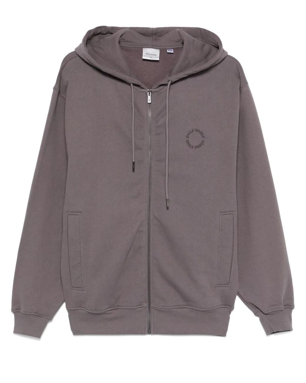 Green Ribbled Paper Daily Paper Embroidered Logo Cotton Hoodie in Gray for Men | Lyst