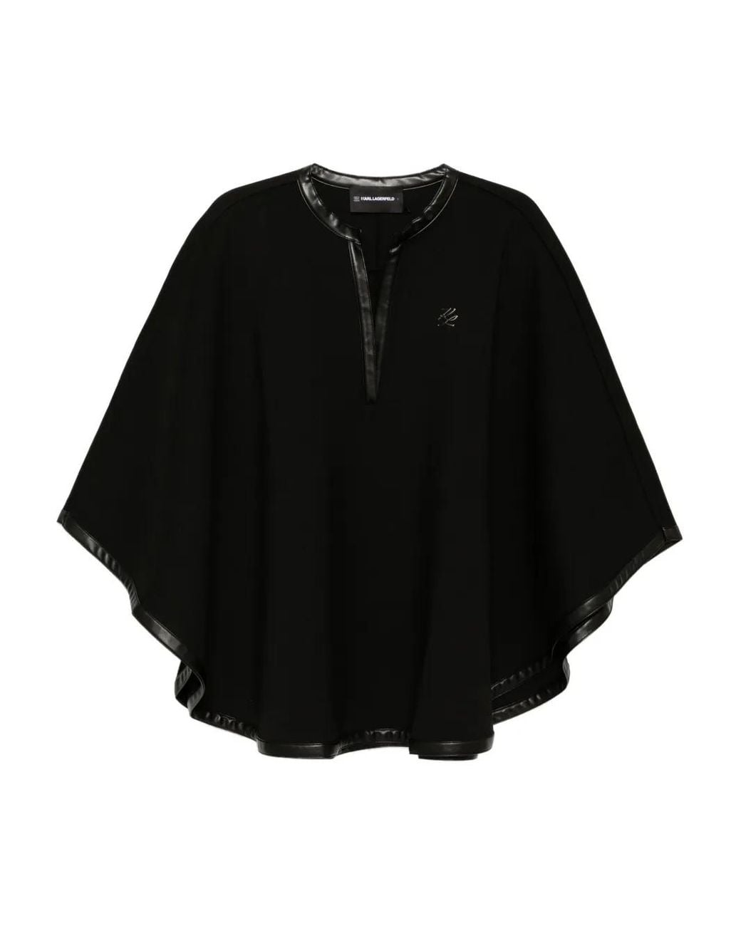 Karl Lagerfeld Black Logo-Embossed Cape