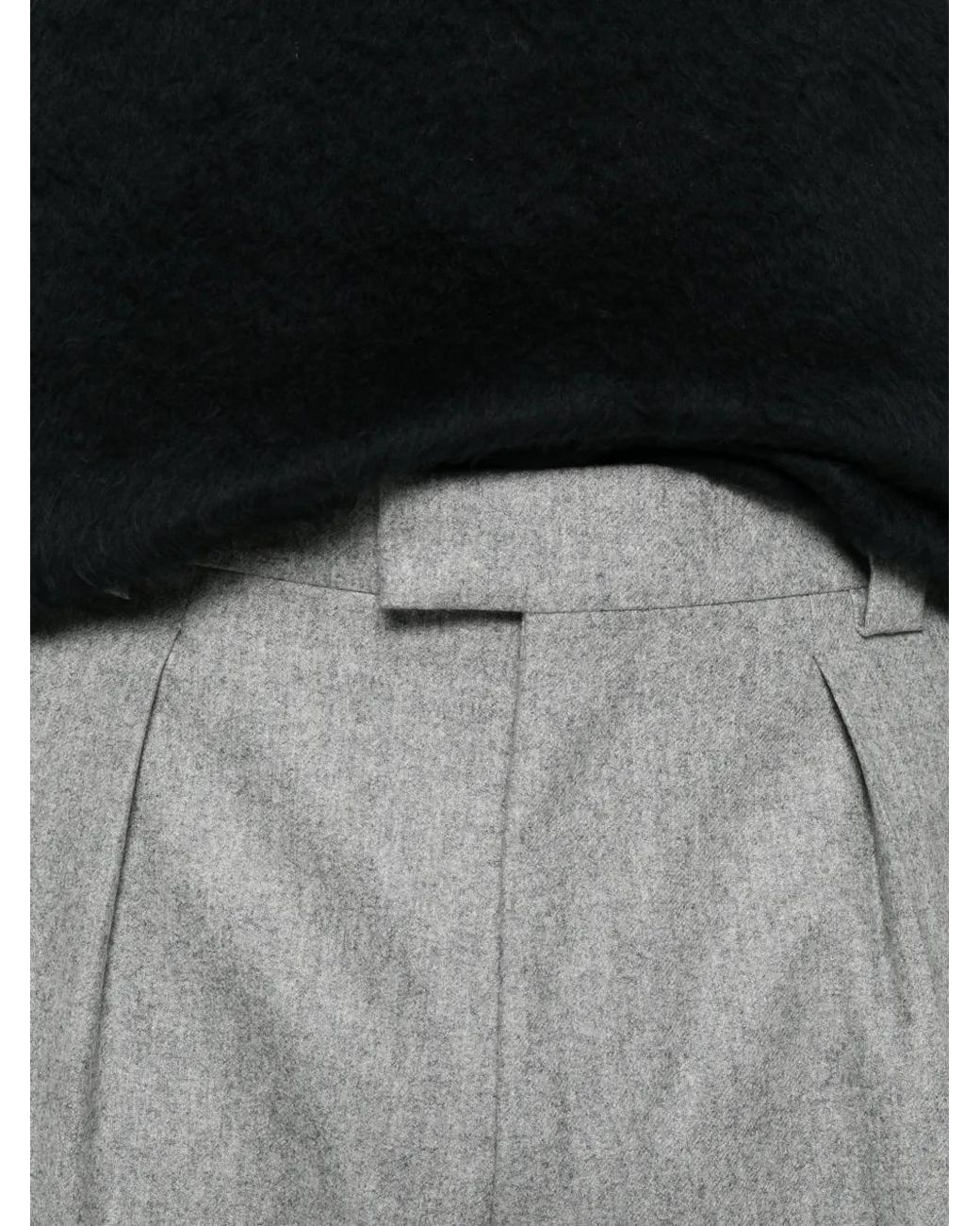 Berwich Gray Pleated Wool Trousers for men