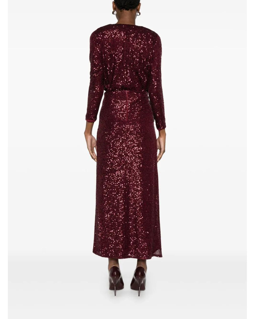 Ana Radu Purple Sequin-Embellished Bodysuit And Skirt Set