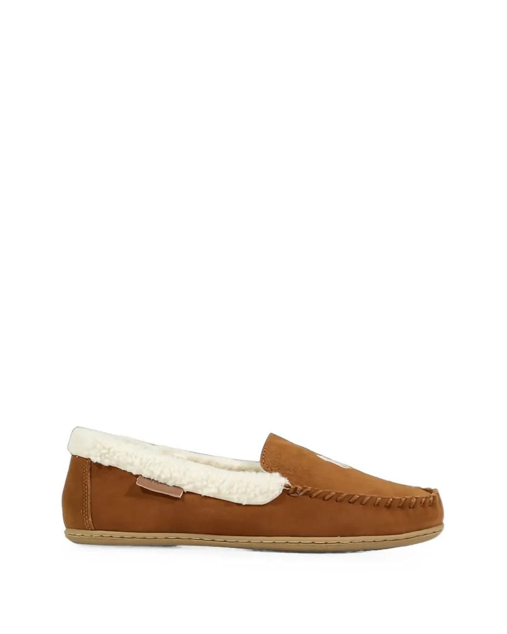 Polo Ralph Lauren Brown Shearling-Trim Whipstitch Loafers