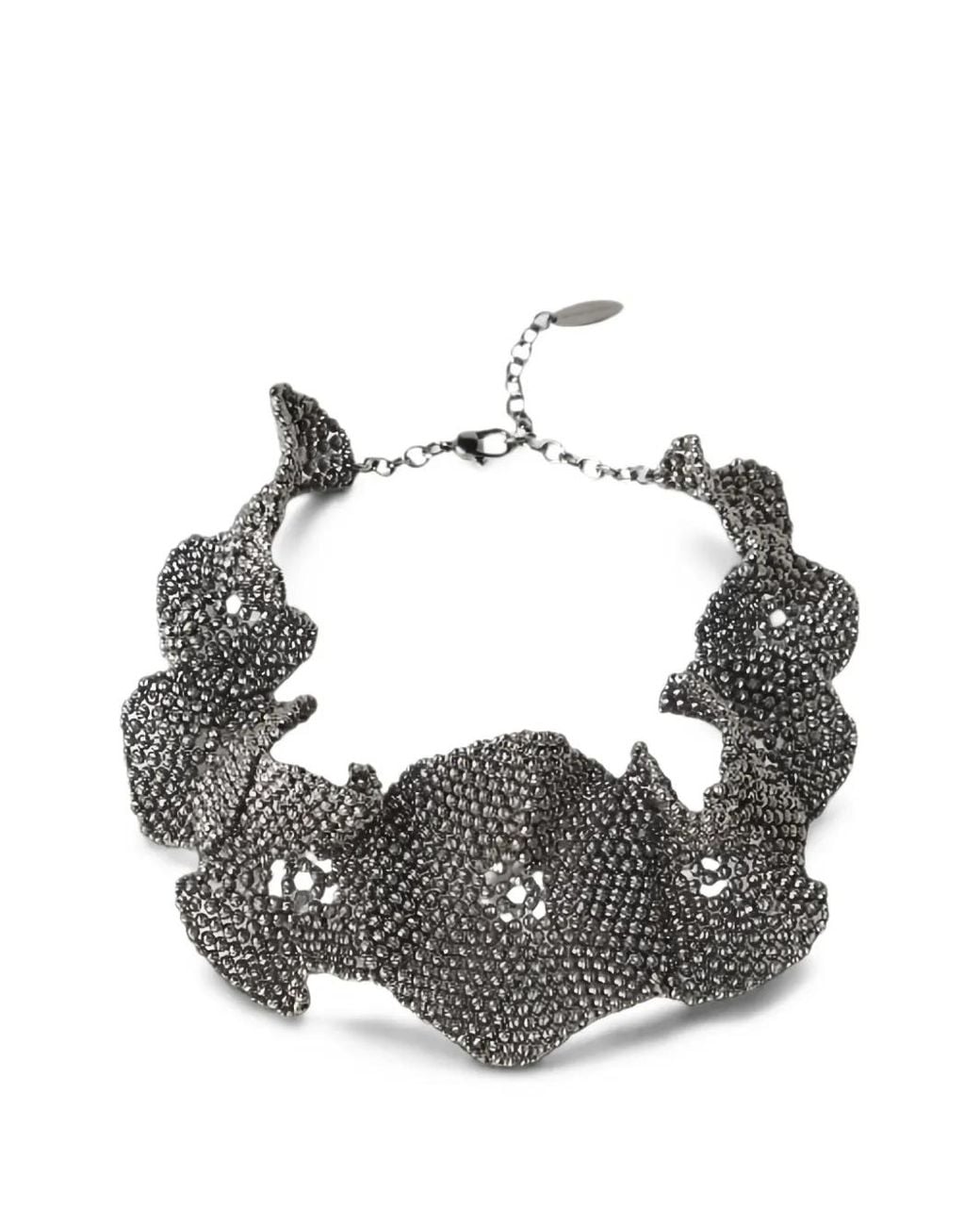 Brunello Cucinelli Gray Monili Ruffled Necklace