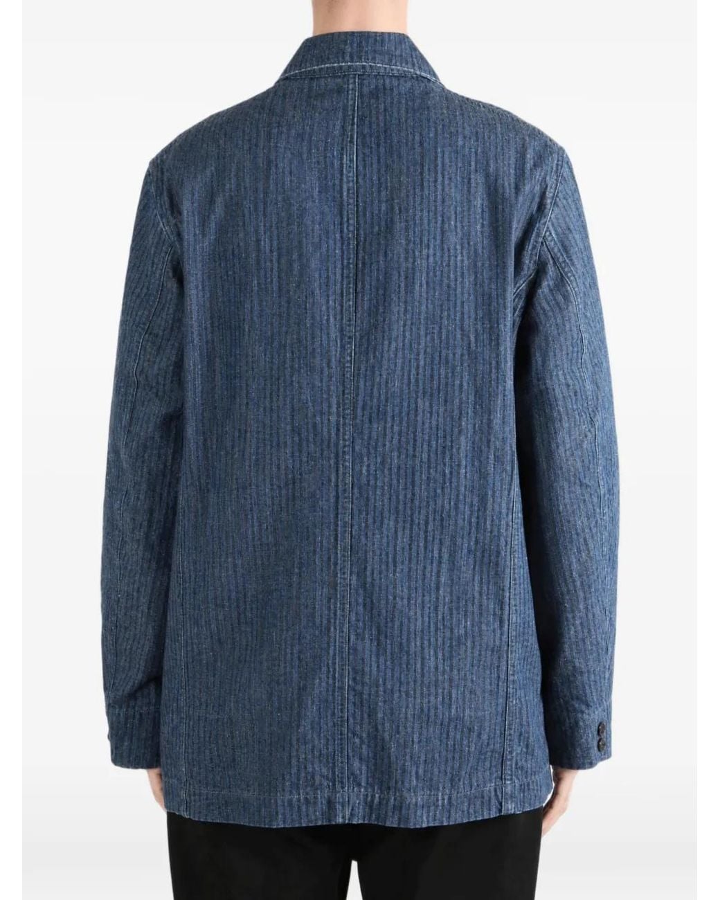 TAIGA TAKAHASHI Blue Lot.722 Double-Breasted Striped Blazer for men