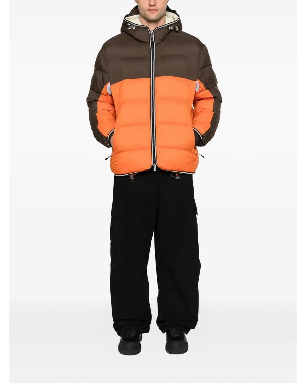Napapijri Orange Archive Colour-Block Padded Jacket for men