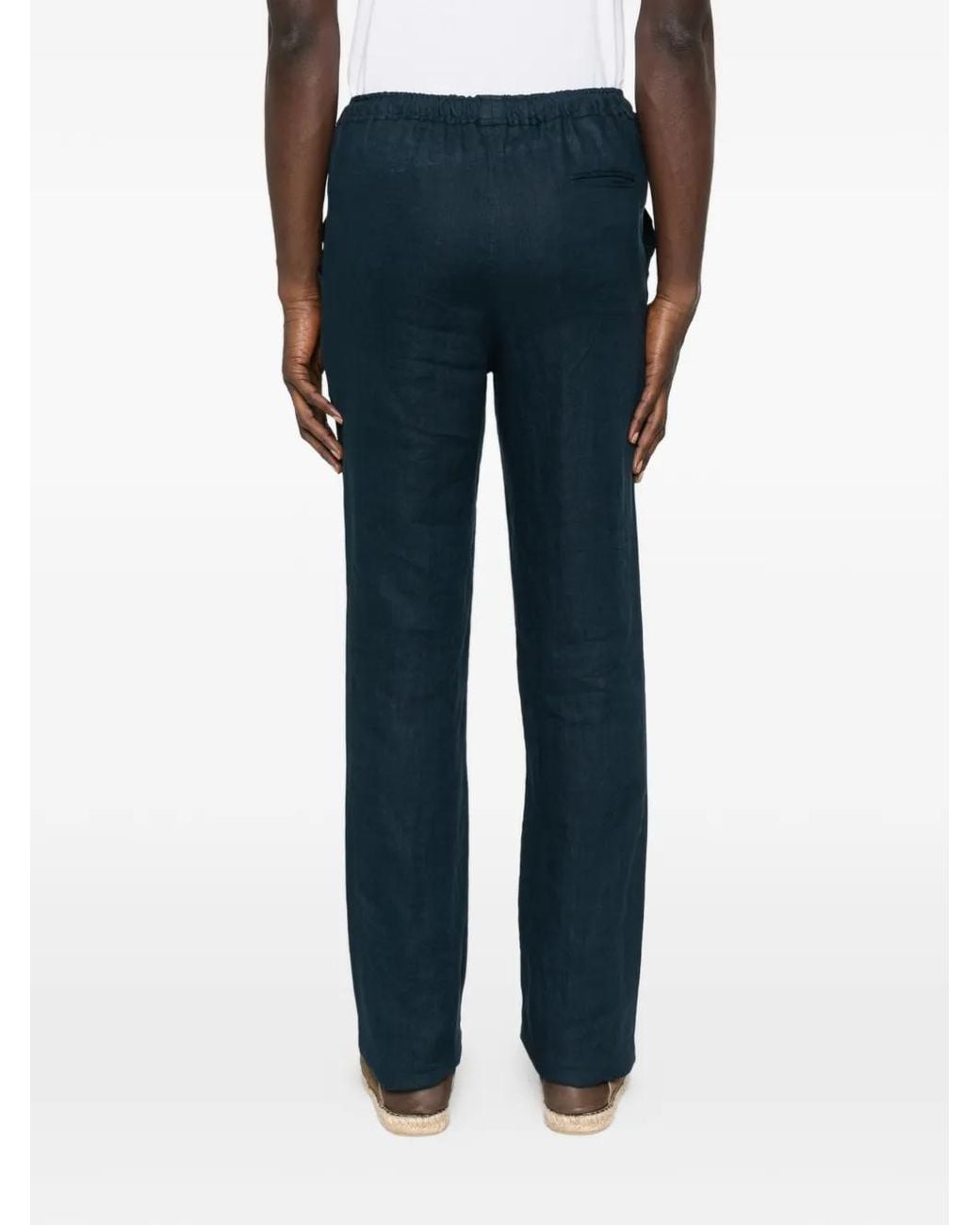 Kiton Blue Drawstring Waist Pants for men