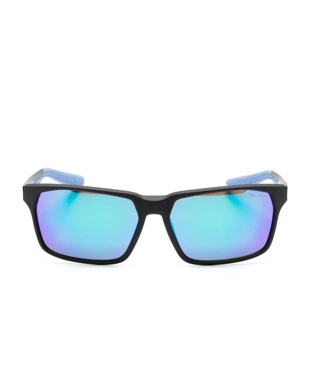 Nike Blue Maverick Rge Rectangle-Frame Sunglasses