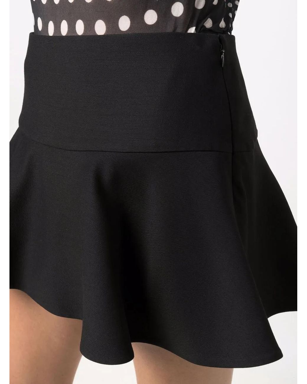 Valentino Garavani Black Flared-Effect Mini Skirt