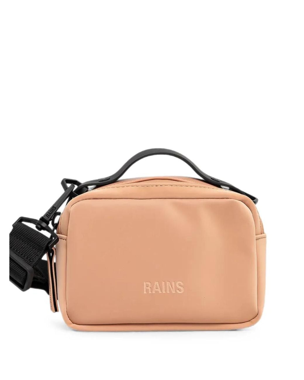 Rains Brown Mini Box Crossbody Bag