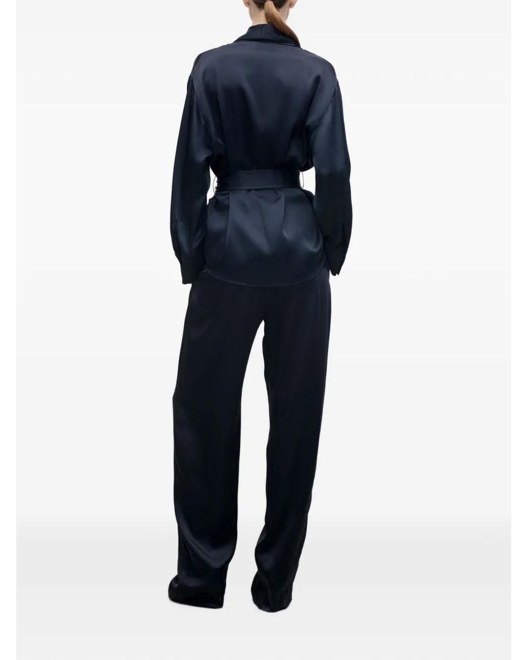 Victoria Beckham Blue Alba Belted Blouse