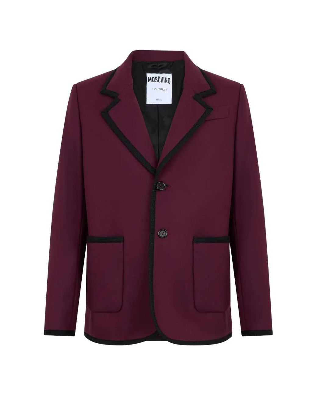 Moschino Purple Blazer À Col Cranté Et Finitions Contrastantes for men