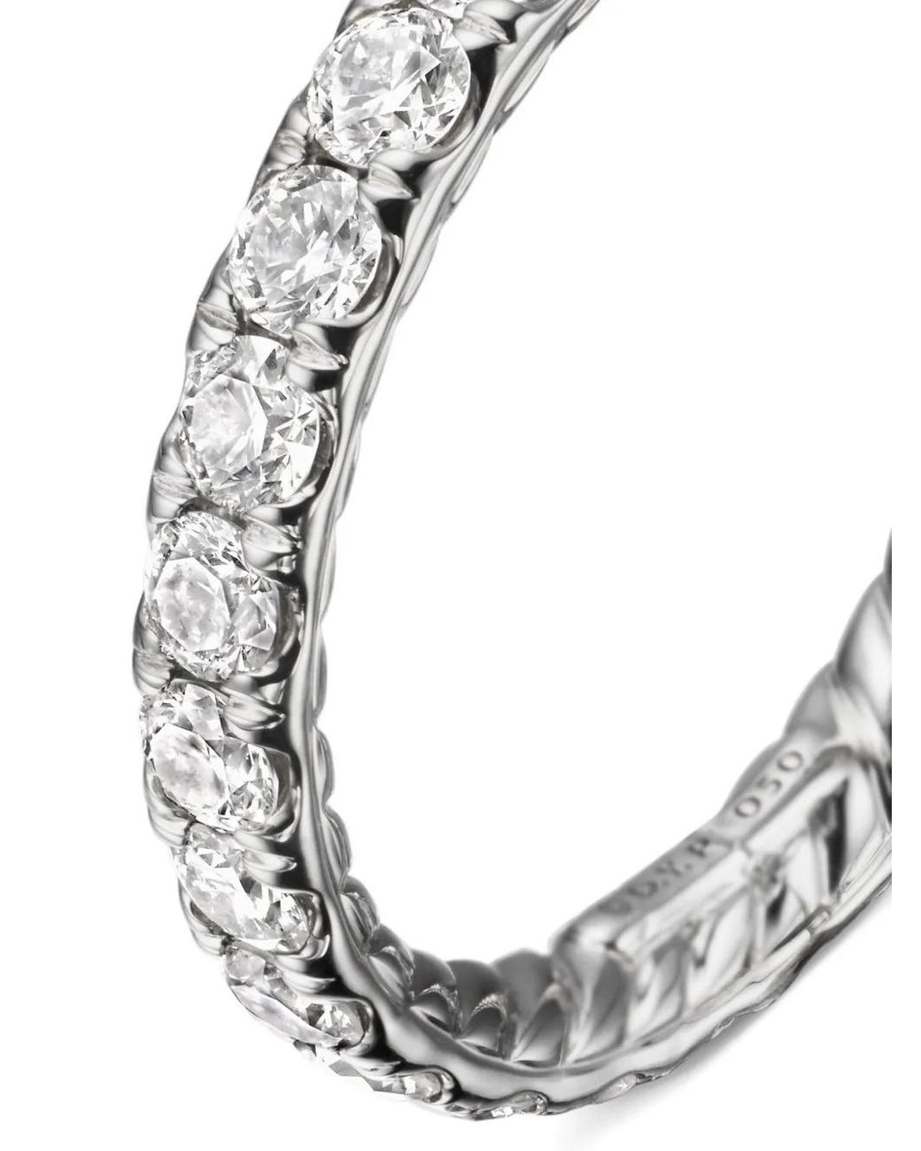 David Yurman White Platinum Dy Eden Diamond Band Ring (2.8Mm)