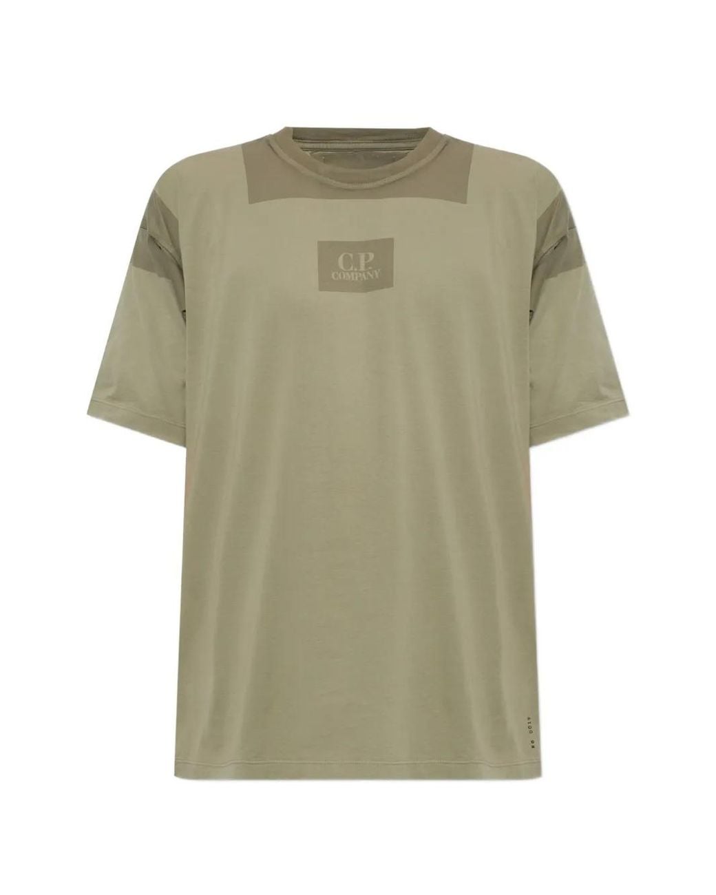 C P Company Green 24/1 Jersey Short-Sleeve Chest Logo T-Shirt for men