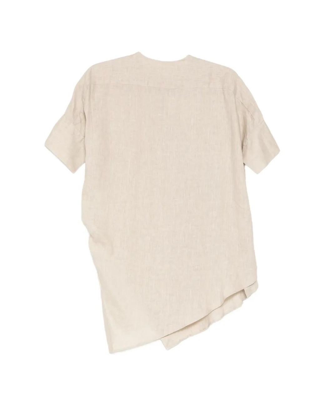 Forme D'expression White Asymmetric Hem Shirt