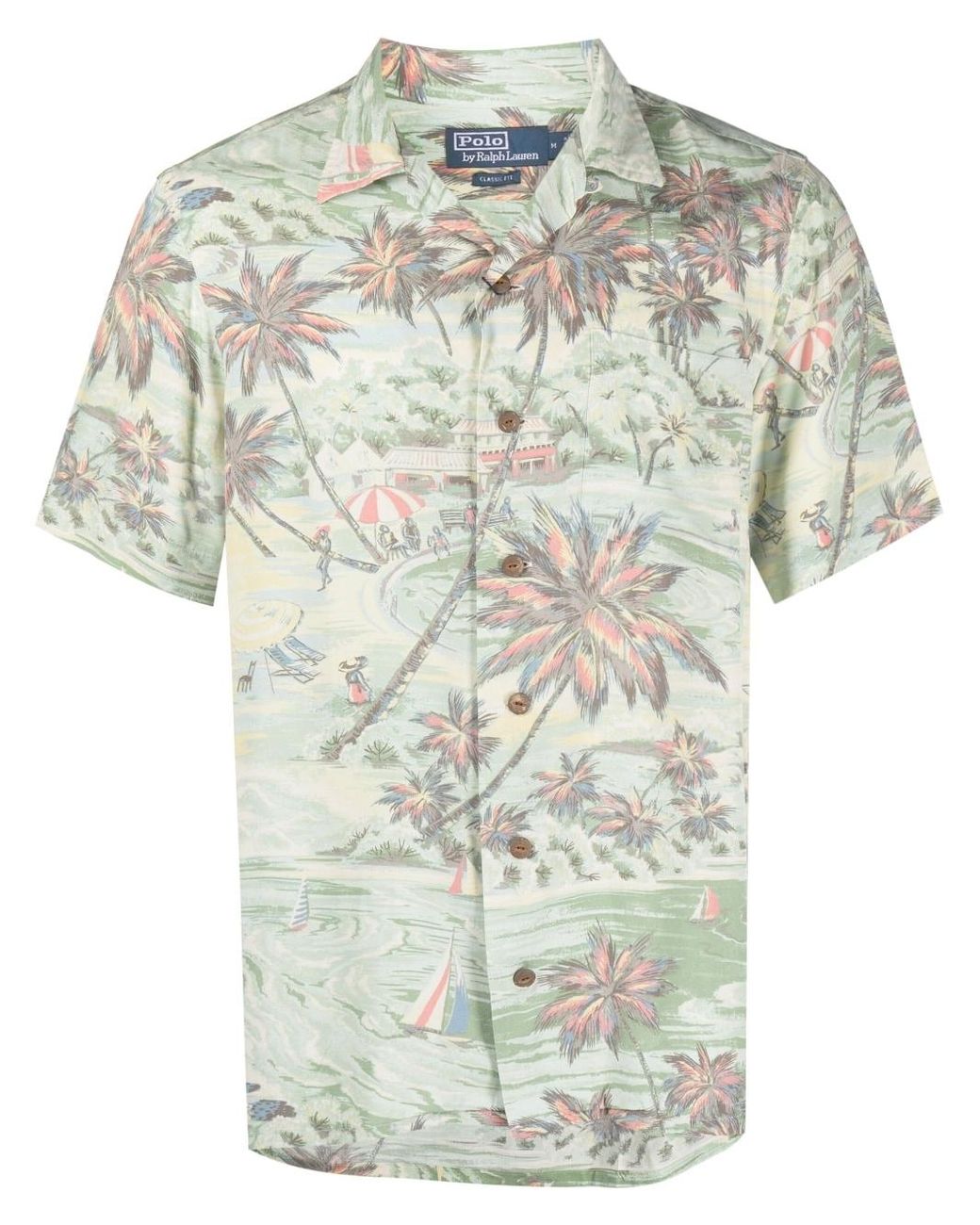Hawaiian-print Short-sleeve Shirt Polo Ralph Lauren pour homme en coloris  Blanc | Lyst