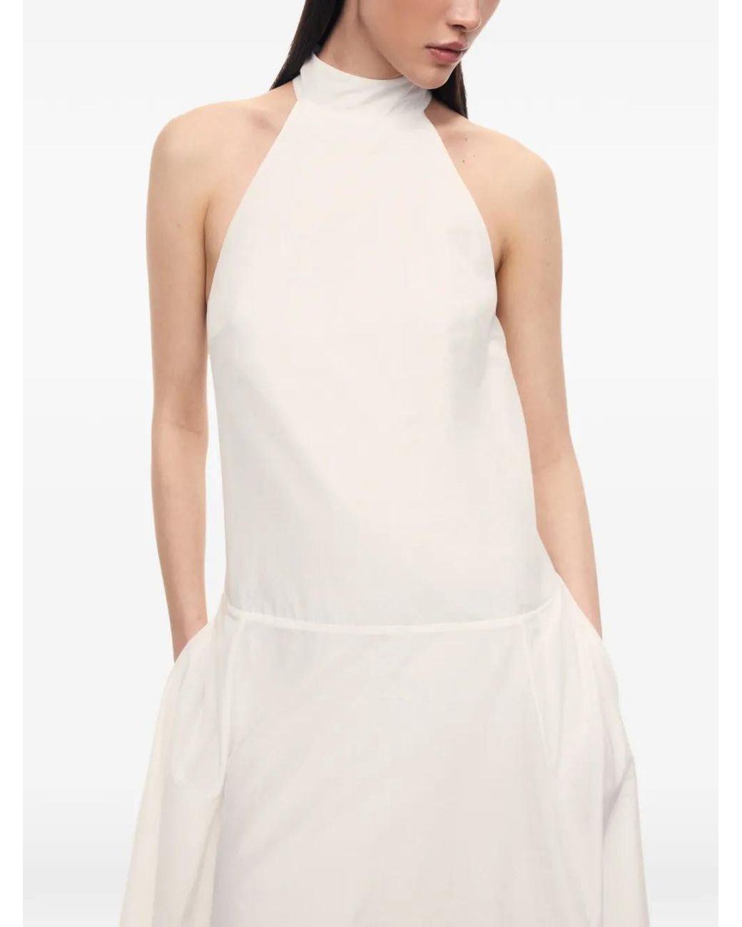 12 STOREEZ White Dahlia Halterneck Dress