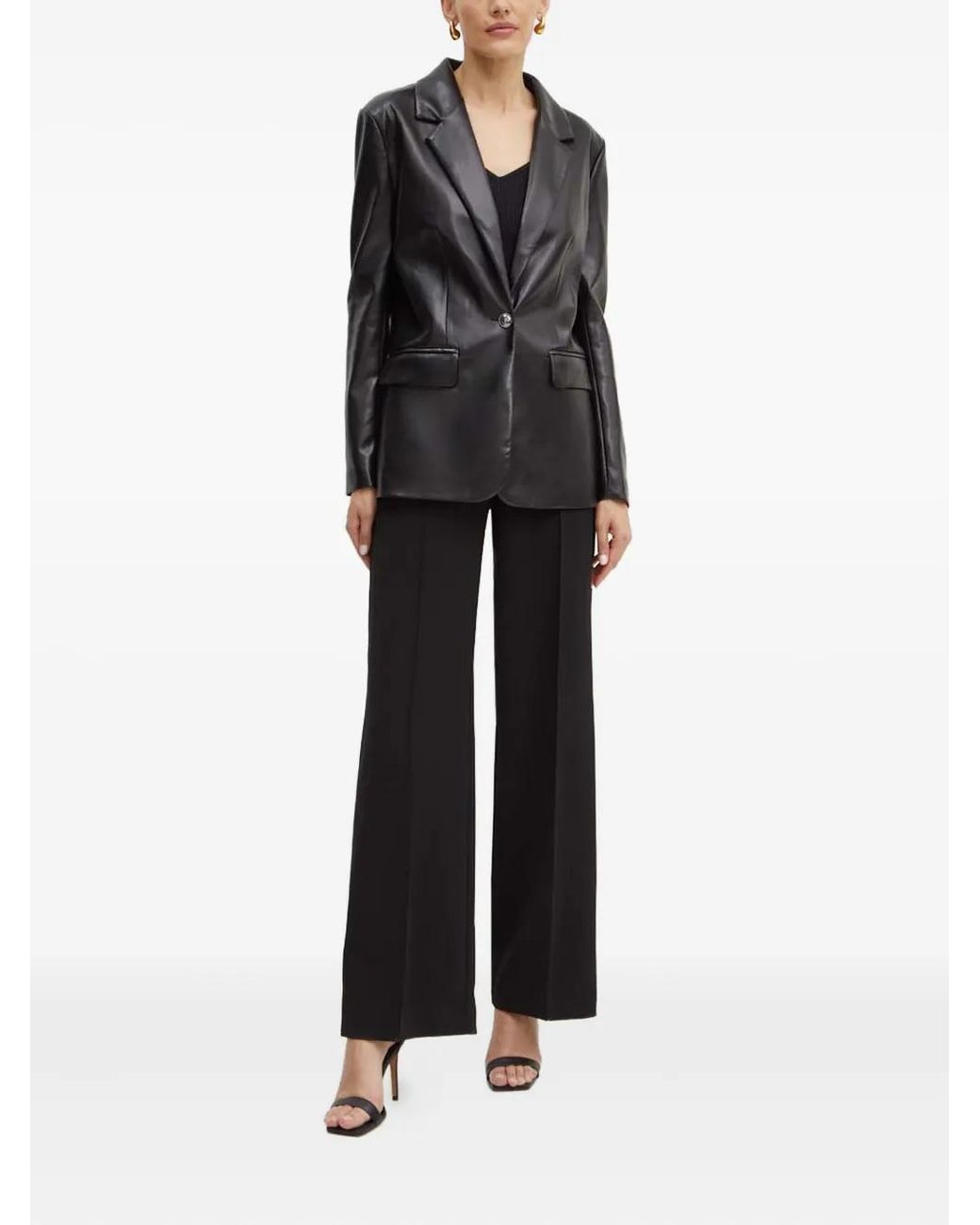 Guess Black Single-Breasted Notch-Lapel Blazer