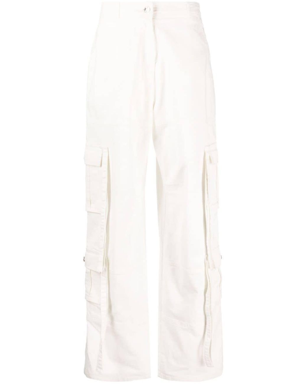 ANDREADAMO Wide-leg Cargo Trousers in White | Lyst UK
