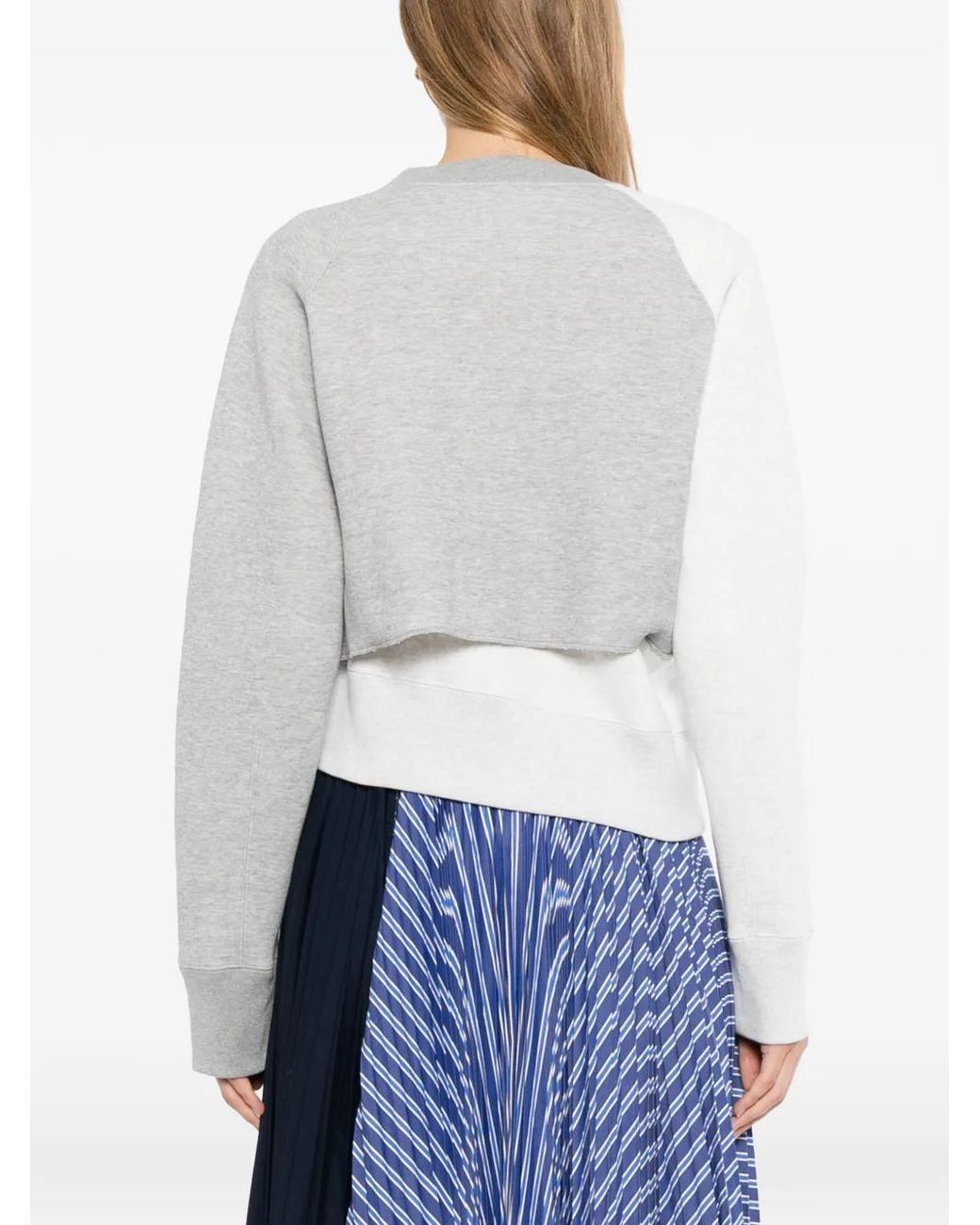 Sacai White Panelled Layered Sweater