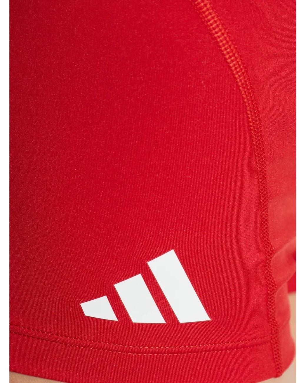 Adidas Red Logo-Print Performance Shorts