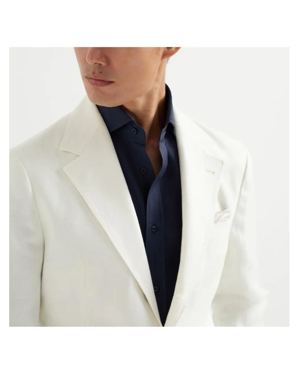 Brunello Cucinelli Natural Single-Breasted Blazer for men