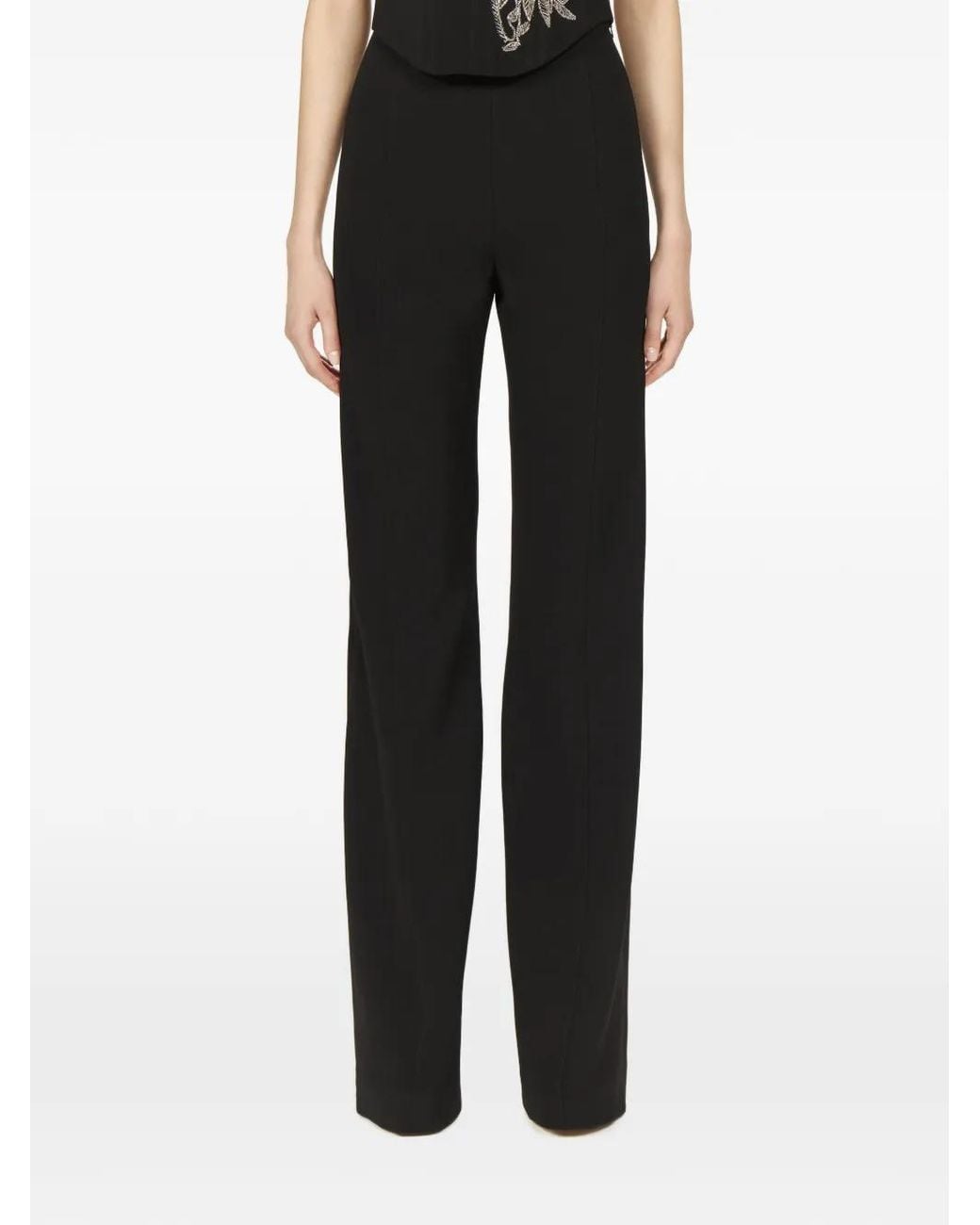 Costarellos Black Maree Tailored Crepe Trousers