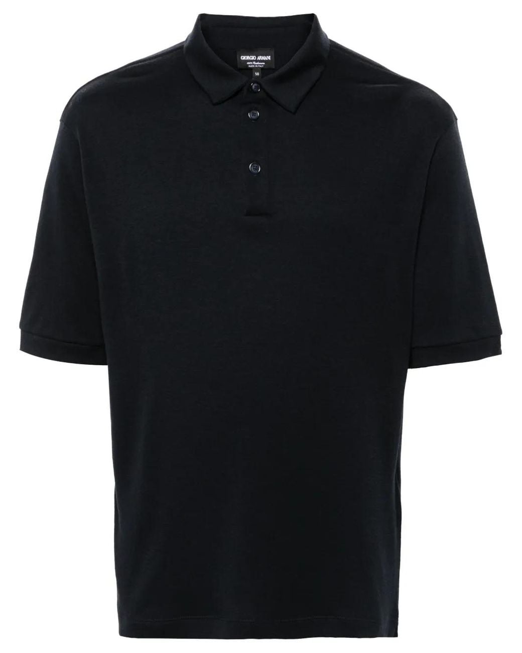 Giorgio Armani Black Cashmere Polo Shirt for men