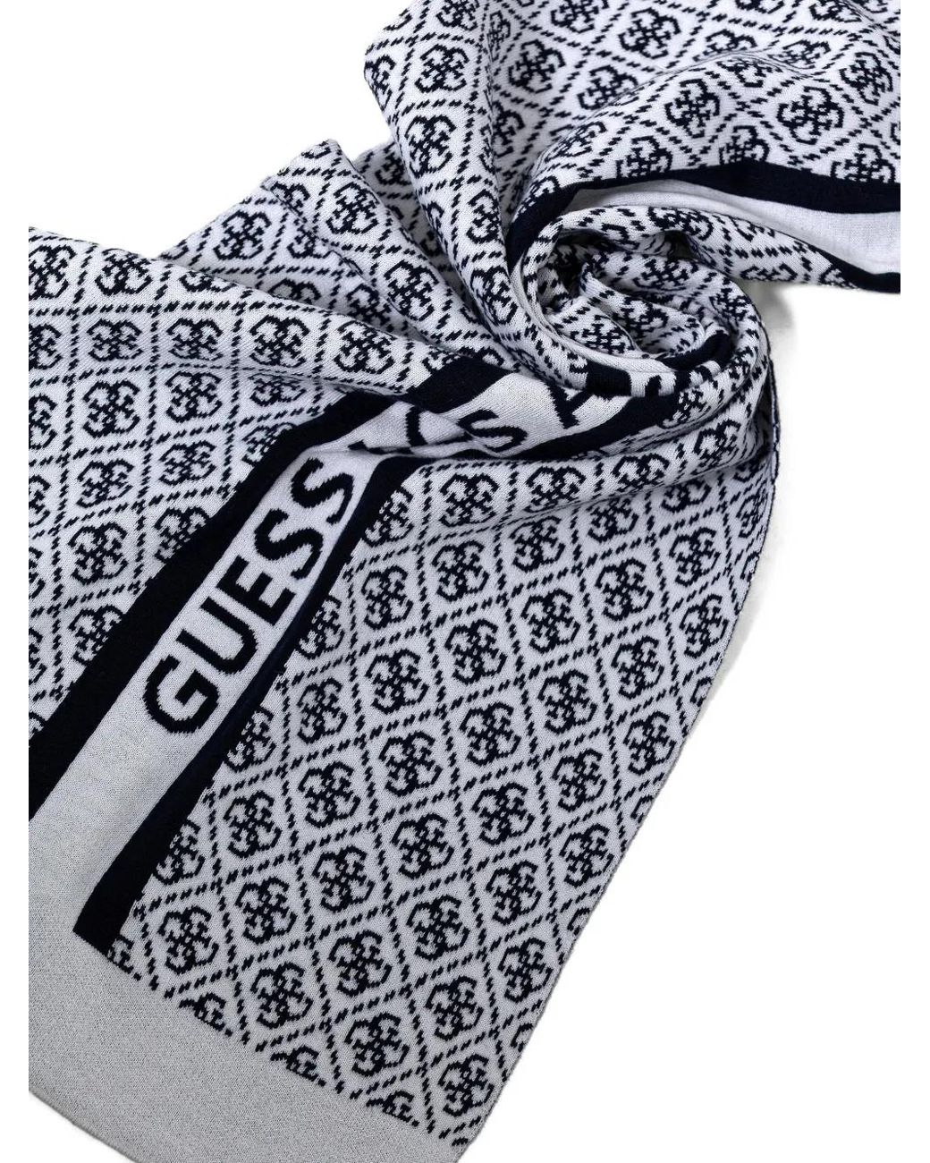 Guess Blue Écharpe À Motif Monogrammé