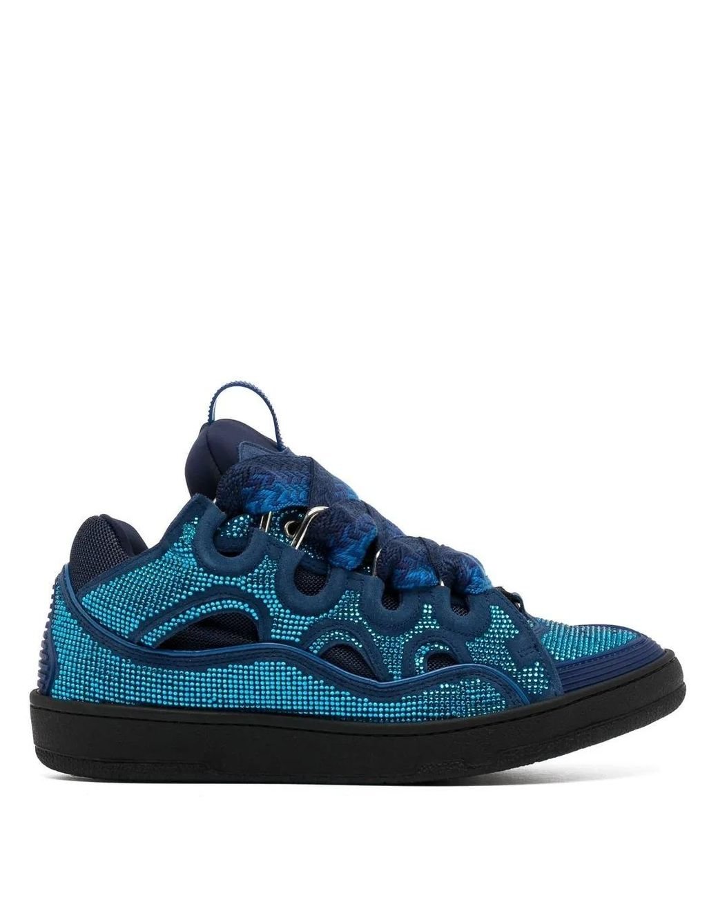 Sneakers Curb Con Strass da Uomo di Lanvin in Blu | Lyst