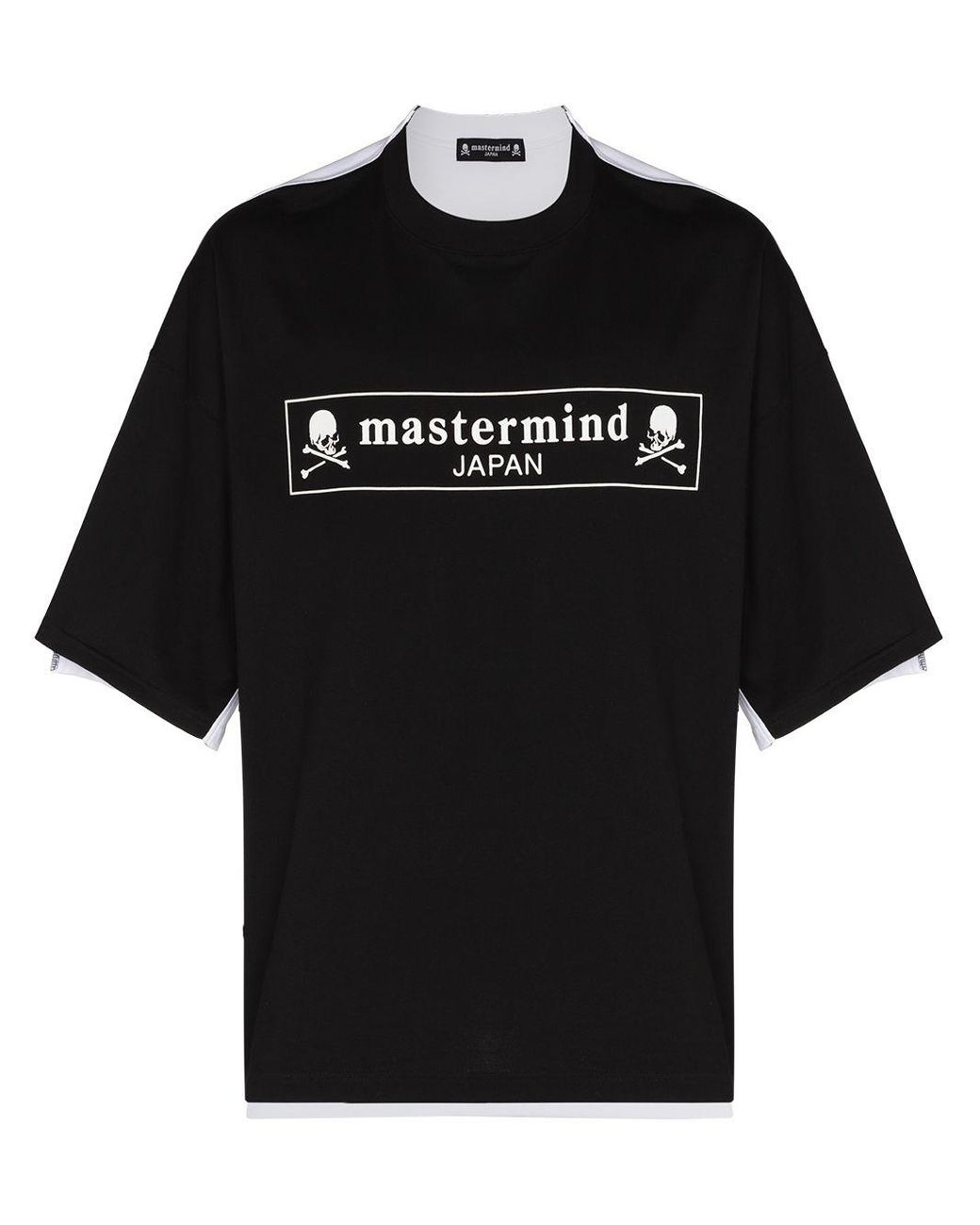 Mastermind Japan Cotton Two-tone Crew Neck T-shirt in Black for Men - Lyst