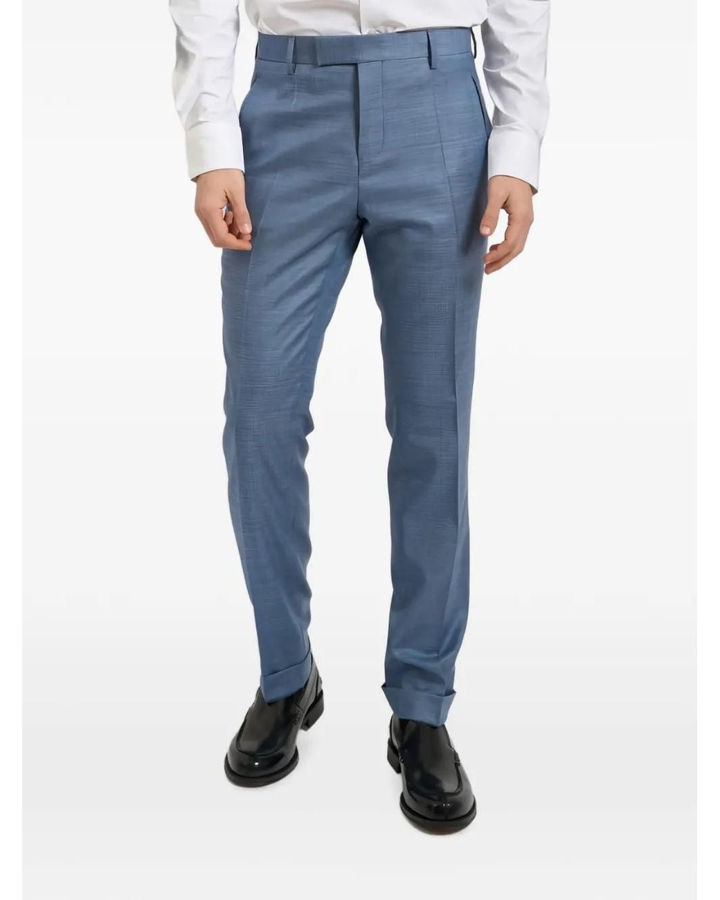 Boss Blue Single-Breasted Two-Piece Suit for men