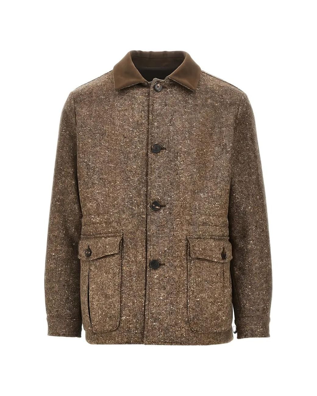 Caruso Brown Dalila Flap-Pocket Jacket for men