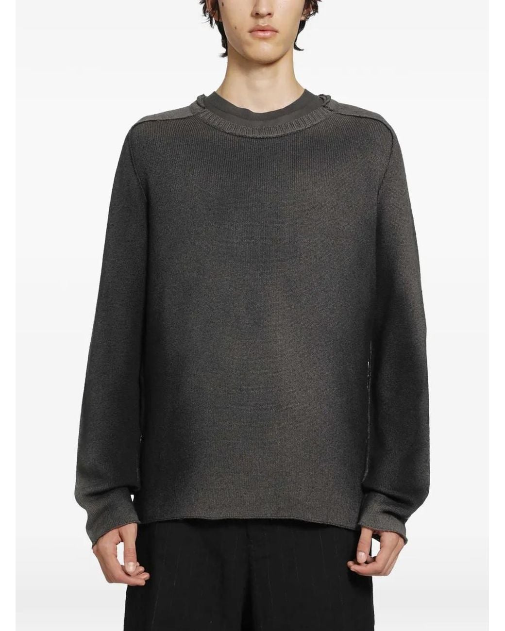 Transit Gray Sprayed-Effect Sweater for men