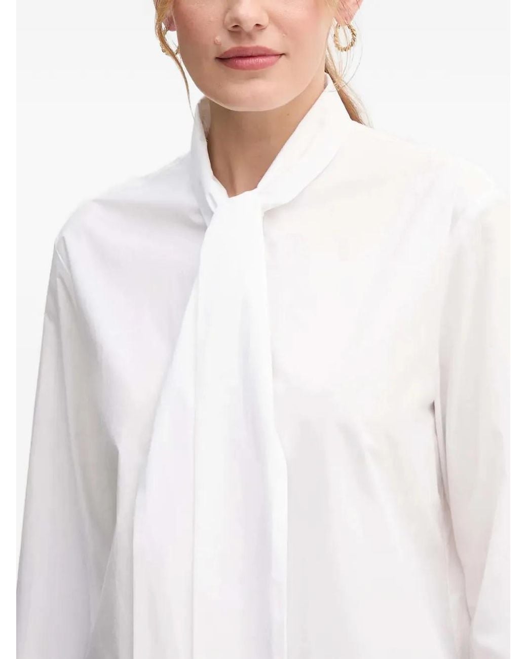 Ouí White Blouse À Col Noué