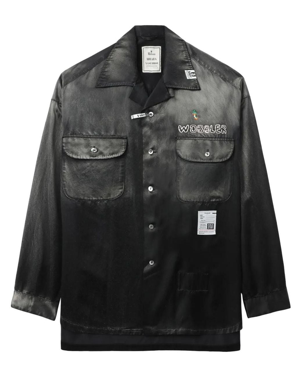 Maison Mihara Yasuhiro Black Logo-Patch Shirt for men