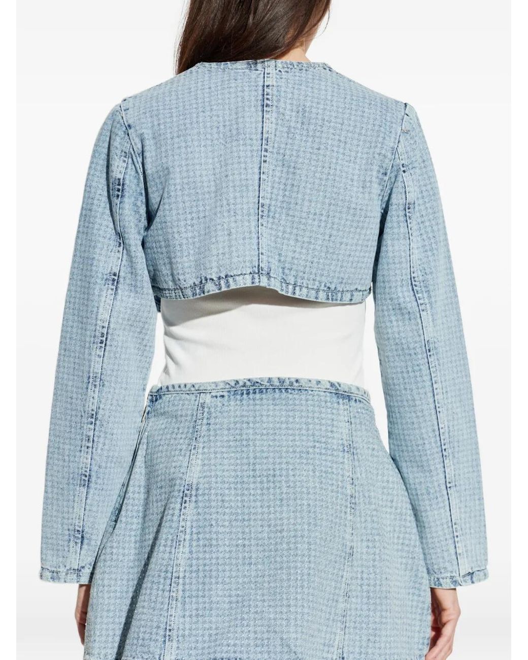 DIESEL Blue De-Terri-S Button Crop Jacket