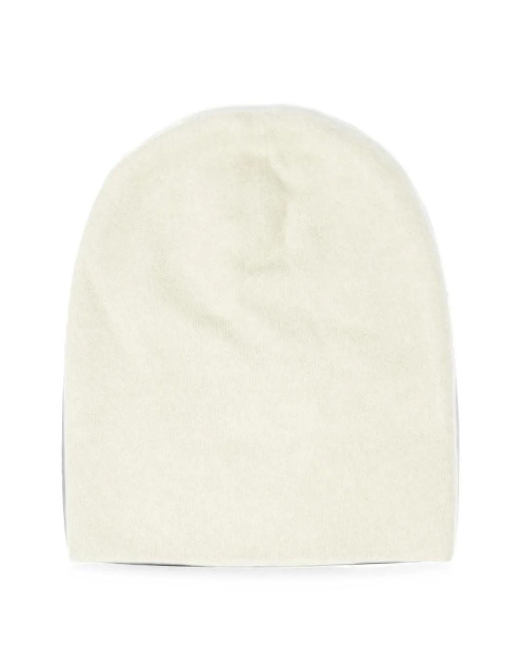 Frenckenberger White Fine-Knit Cashmere Beanie Hat
