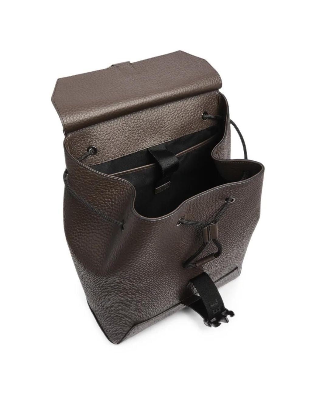 Lancel Black Milo Grained Leather Backpack for men