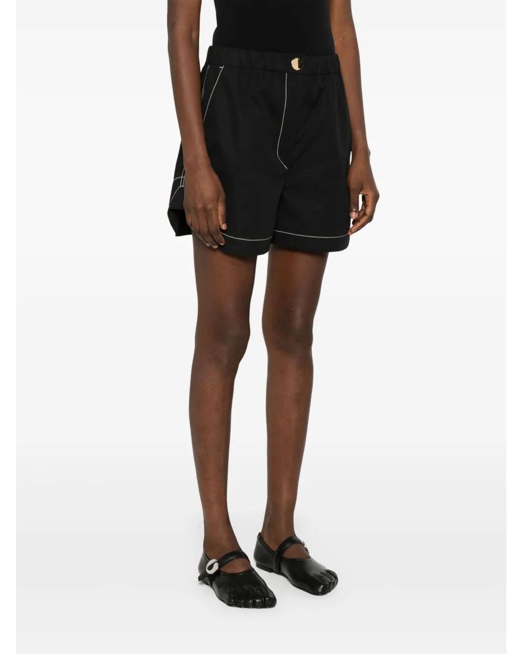 ショートパンツ SPORTMAX SS25 LACRIMA - Cotton shorts (2512141052600 005) Sportmax Lacrima Shorts in Black | Lyst