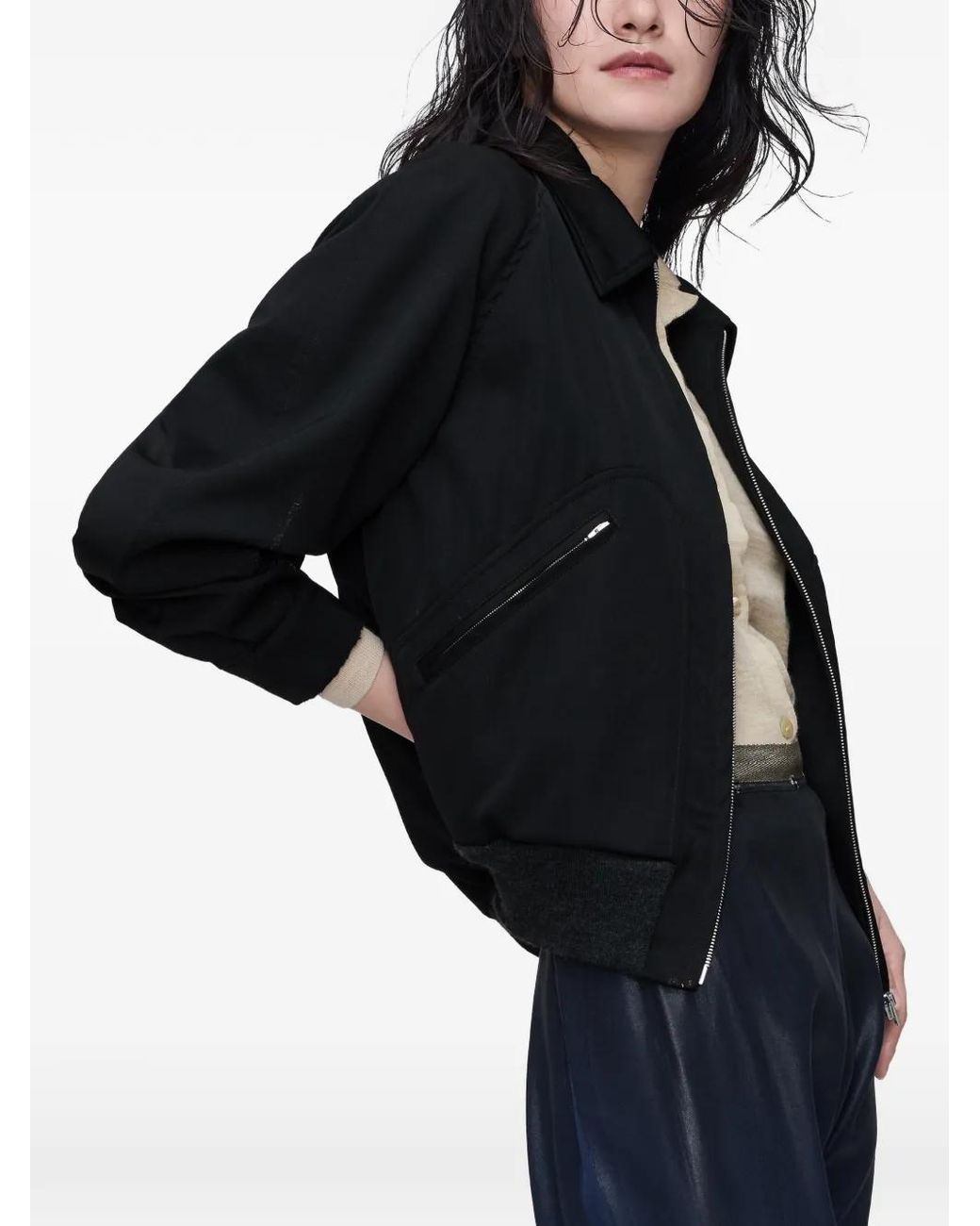 Maison Margiela Black Wool Caban Jacket
