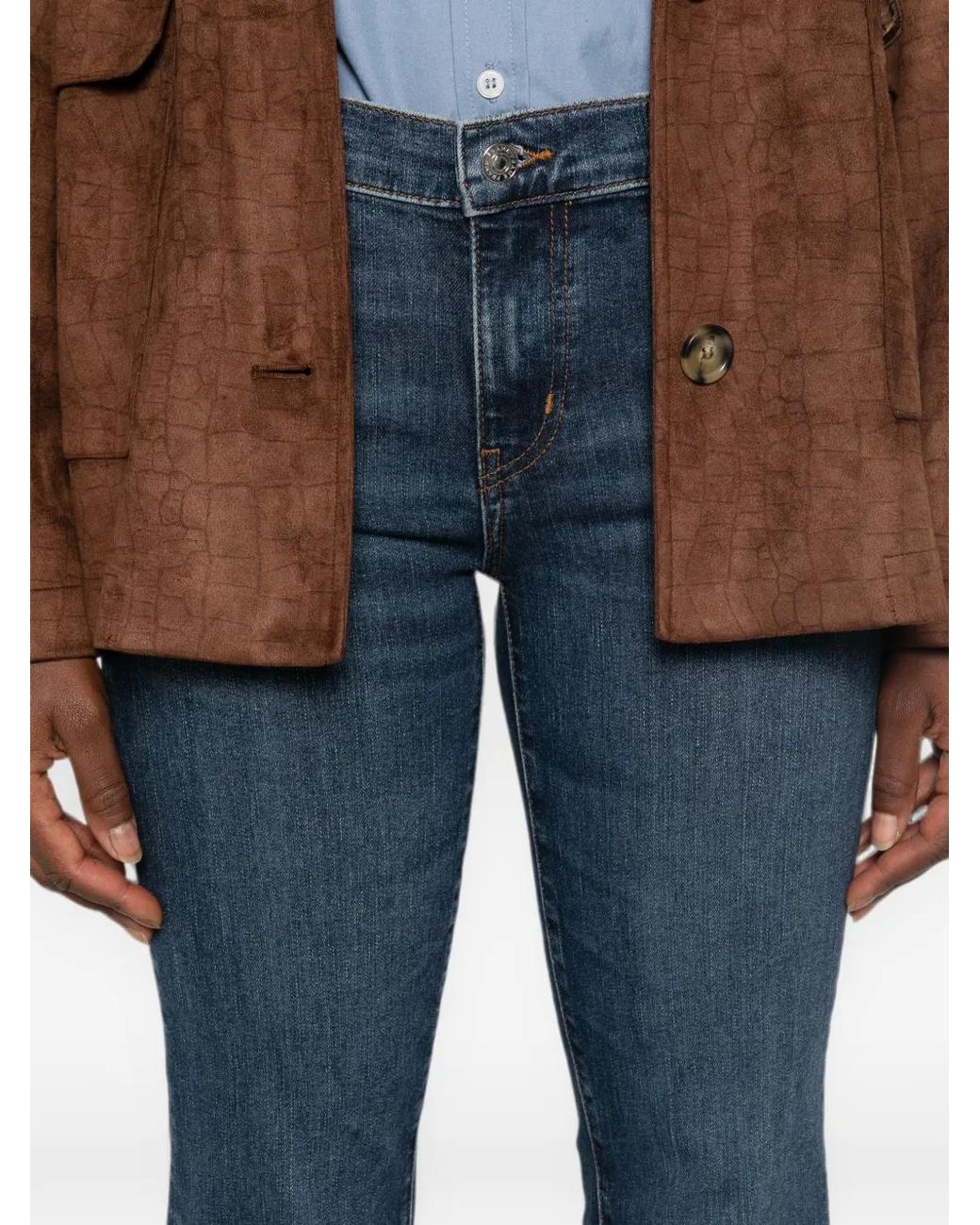 FRAME Blue The Rodeo Washed Flared Denim Jeans
