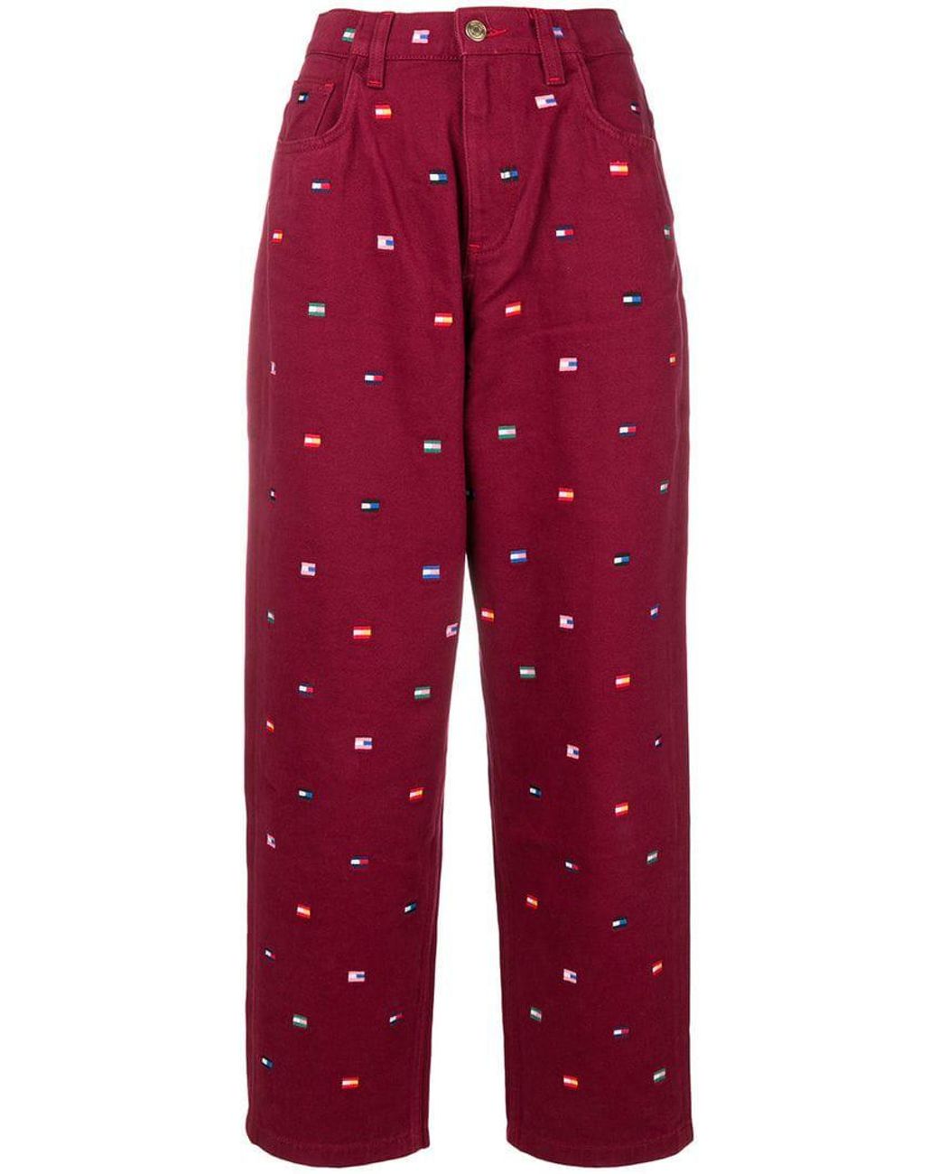 Tommy Hilfiger Embroidered Logo Trousers | Lyst